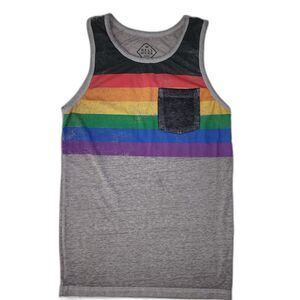 Well Worn Los Angeles Grey Rainbow Tank Top Size XS